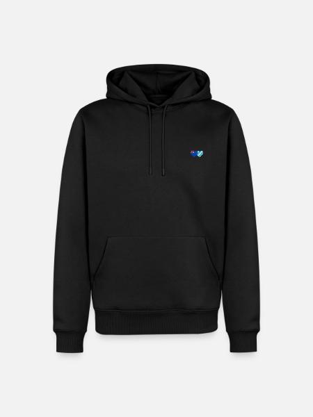 Neuseeland Bayern Flagge Herz - Männer Premium Bio Hoodie - Schwarz