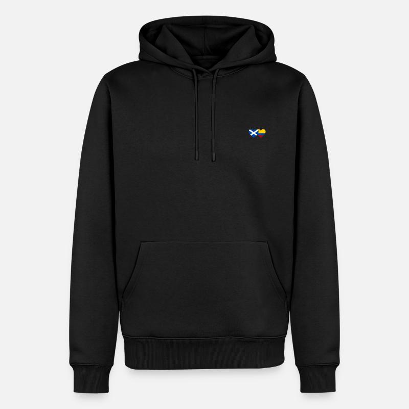 Ecosse Colombie Drapeau Coeur - Sweat à capuche Premium bio Homme - noir