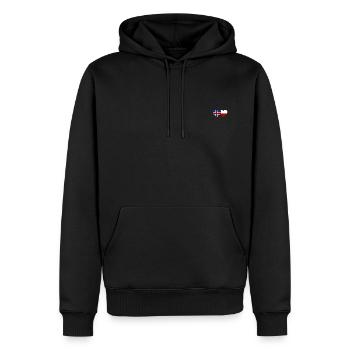 Island Polen Flagge Herz - Männer Premium Bio Hoodie - Schwarz - Vorne - Nico (187cm)