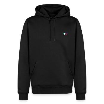 Nigeria Liechtenstein Flagge Herz - Männer Premium Bio Hoodie - Schwarz - Vorne - Nico (187cm)