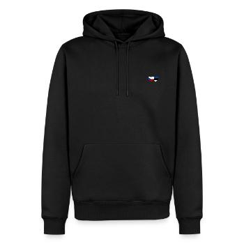 Tschechien Estland Flagge Herz - Männer Premium Bio Hoodie - Schwarz - Vorne - Nico (187cm)