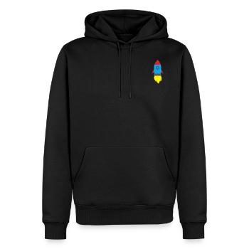 rocket - Men’s Premium Organic Hoodie - black - Front - Nico (187cm)