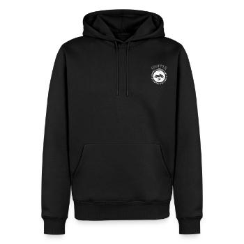 Chopper Motorcycle - Men’s Premium Organic Hoodie - black - Front - Nico (187cm)