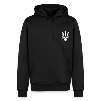 Ukraine - Sweat à capuche Premium bio Homme - noir - Devant - Nico (187cm)