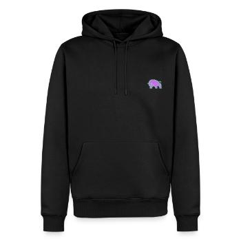 Taureau rose - Sweat à capuche Premium bio Homme - noir - Devant - Nico (187cm)