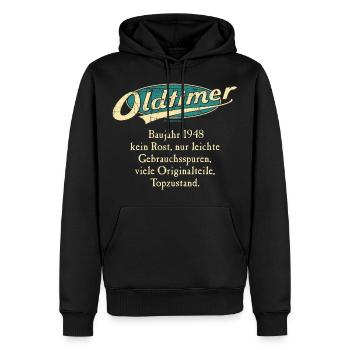 BD - Oldtimer Baujahr Jahrgang 1948 retro türkis - Männer Premium Bio Hoodie - Schwarz - Vorne - Nico (187cm)