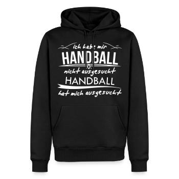 ich habe mir Handball - Männer Premium Bio Hoodie - Schwarz - Vorne - Nico (187cm)