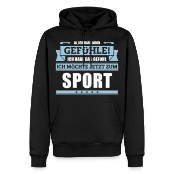 Lustiger Sport Spruch - Männer Premium Bio Hoodie - Schwarz - Vorne - Nico (187cm)