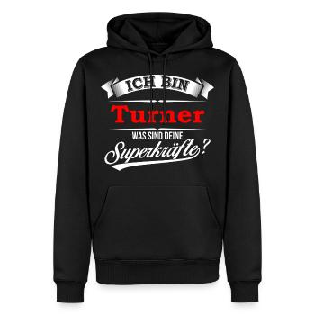 Turner Turnerin Turnen Geräteturnen Superkräfte - Männer Premium Bio Hoodie - Schwarz - Vorne - Nico (187cm)