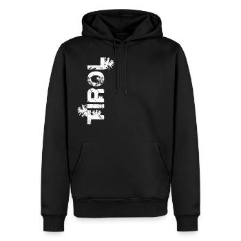 Tirol - Männer Premium Bio Hoodie - Schwarz - Vorne - Nico (187cm)