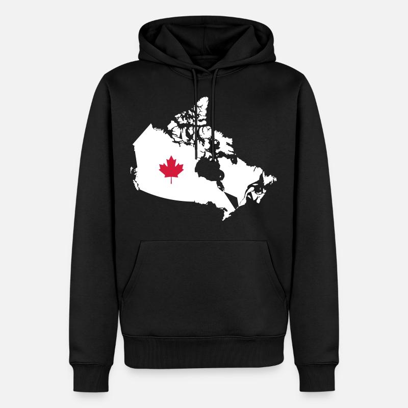 Kanada, Canada Map - Männer Premium Bio Hoodie - Schwarz