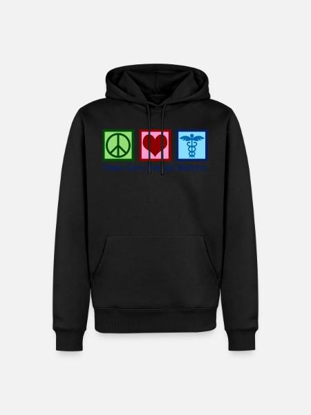 Peace Love Internal Medicine - Men’s Premium Organic Hoodie - black
