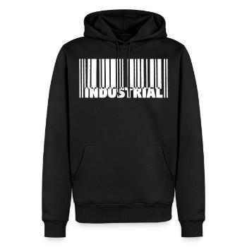 Industrial Barcode Strichcode - Männer Premium Bio Hoodie - Schwarz - Vorne - Nico (187cm)