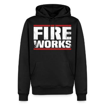 feuerwerk shirt - Männer Premium Bio Hoodie - Schwarz - Vorne - Nico (187cm)