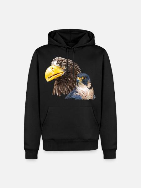 Pigargo géant et faucon pèlerin - Sweat à capuche Premium bio Homme - noir