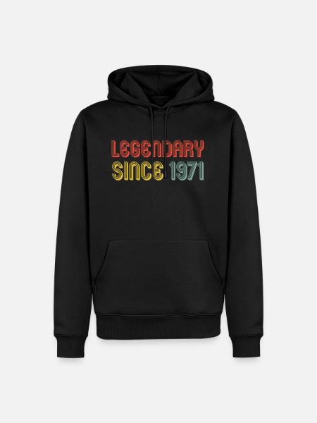 legendary since 1971 - Männer Premium Bio Hoodie - Schwarz