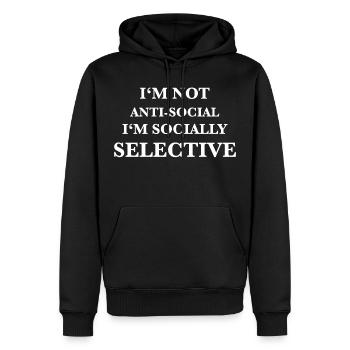 Chemise de citation drôle socialement sélective - Sweat à capuche Premium bio Homme - noir - Devant - Nico (187cm)