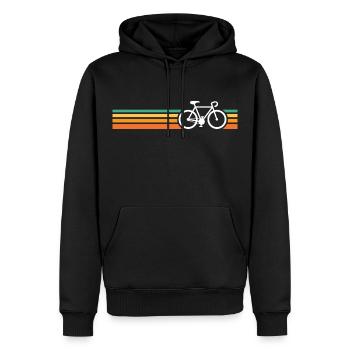 Vélo Vélo Retro T-shirt pour cyclistes - Sweat à capuche Premium bio Homme - noir - Devant - Nico (187cm)
