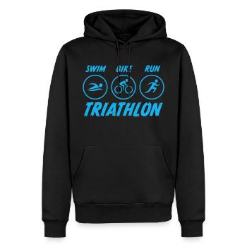triathlon - Sweat à capuche Premium bio Homme - noir - Devant - Nico (187cm)