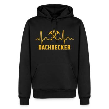 Dachdecker Beruf Herzschlag - Männer Premium Bio Hoodie - Schwarz - Vorne - Nico (187cm)