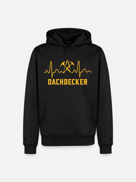 Dachdecker Beruf Herzschlag - Männer Premium Bio Hoodie - Schwarz