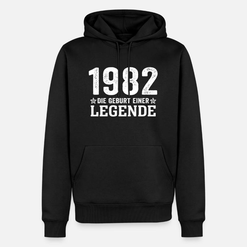 1982 Die Geburt einer Legende - Männer Premium Bio Hoodie - Schwarz