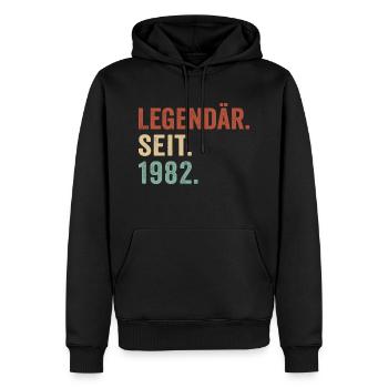 Legendär seit 1982 retro 1982 - Männer Premium Bio Hoodie - Schwarz - Vorne - Nico (187cm)