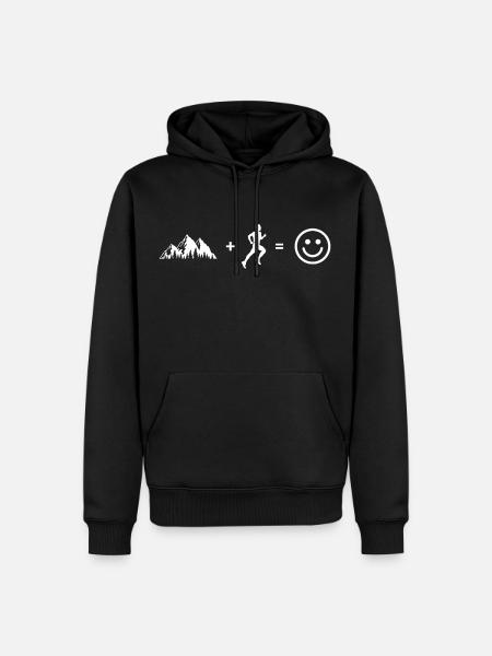 happy trail runner - Sweat à capuche Premium bio Homme - noir