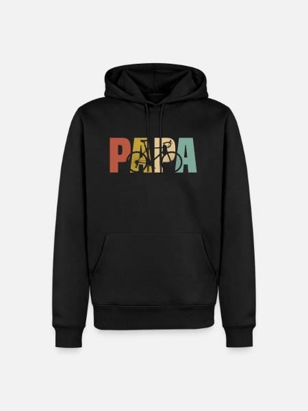 Papa Radfahrer - Männer Premium Bio Hoodie - Schwarz