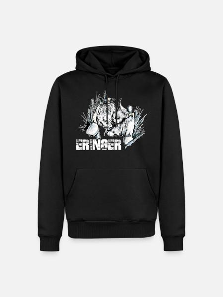 Eringer, heren cow - Men’s Premium Organic Hoodie - black