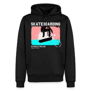 Skateboarding Skate Skater Skateboard Sk8 Vintage - Männer Premium Bio Hoodie - Schwarz - Vorne - Nico (187cm)