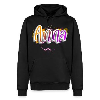 Anna - Men’s Premium Organic Hoodie - black - Front - Nico (187cm)