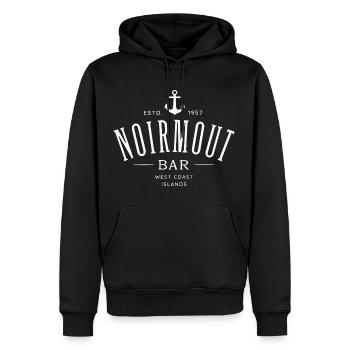 Noirmout Bar - Sweat à capuche Premium bio Homme - noir - Devant - Nico (187cm)
