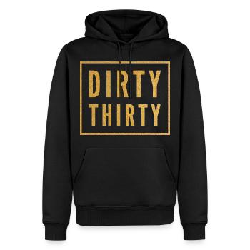 Dirty Thirty 30. Geburtstag - Männer Premium Bio Hoodie - Schwarz - Vorne - Nico (187cm)