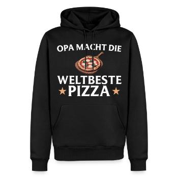 Pizza baker - Grandpa makes the world's best pizza - Men’s Premium Organic Hoodie - black - Front - Nico (187cm)