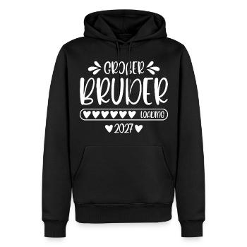 Großer Bruder 2027 loading - Männer Premium Bio Hoodie - Schwarz - Vorne - Nico (187cm)