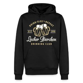 Club de Bière Délicieuse | Bière | Fête des pères - Sweat à capuche Premium bio Homme - noir - Devant - Nico (187cm)