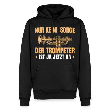 Trompeter Geschenk – Keine Sorge Trompete - Männer Premium Bio Hoodie - Schwarz - Vorne - Nico (187cm)
