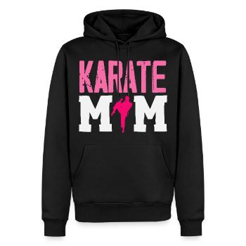 Karate Mama Kampfsport Mutter Kämpferin Pink - Männer Premium Bio Hoodie - Schwarz - Vorne - Nico (187cm)