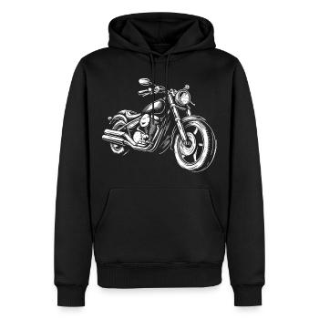 Motard Motard - Sweat à capuche Premium bio Homme - noir - Devant - Nico (187cm)