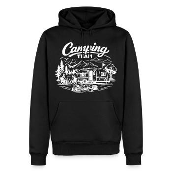 Camping Team Wagon - Men’s Premium Organic Hoodie - black - Front - Nico (187cm)