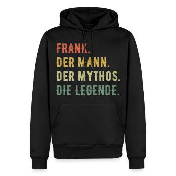 Frank Vorname Der Mann Der Mythos Die Legende - Männer Premium Bio Hoodie - Schwarz - Vorne - Nico (187cm)