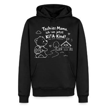 KiTaAbschied: KleinerBär geht zur KiTa - Männer Premium Bio Hoodie - Schwarz - Vorne - Nico (187cm)
