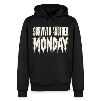 Hat einen weiteren Montags-Arbeitsplatz-Humor überlebt - Männer Premium Bio Hoodie - Schwarz - Vorne - Nico (187cm)