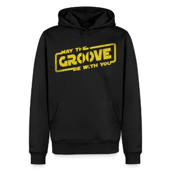 May The Groove Be With You - Rythme Musique Jazz - Sweat à capuche Premium bio Homme - noir - Devant - Nico (187cm)