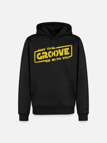 May The Groove Be With You - Rhythmus Musik Jazz - Männer Premium Bio Hoodie - Schwarz