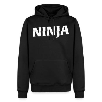 Ninja - Männer Premium Bio Hoodie - Schwarz - Vorne - Nico (187cm)
