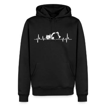 Bagger Baustelle Herzschlagbagger - Männer Premium Bio Hoodie - Schwarz - Vorne - Nico (187cm)