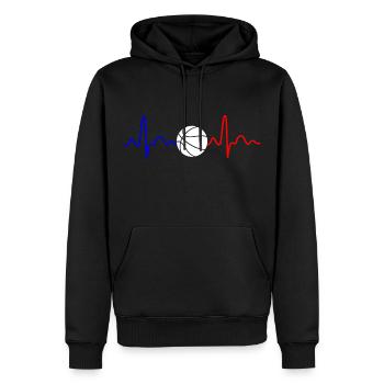 Basketteur basket-ball cadeau basketball - Sweat à capuche Premium bio Homme - noir - Devant - Nico (187cm)