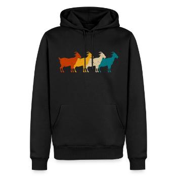 Retro Ziegen T-Shirt Ziege - Männer Premium Bio Hoodie - Schwarz - Vorne - Nico (187cm)